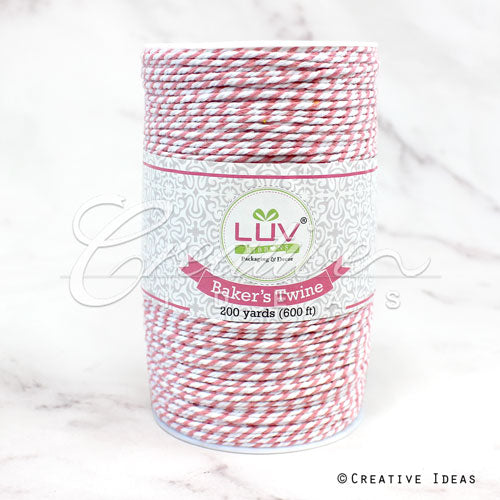 Baker's Twine Cord-200 Yds (White/Pink)