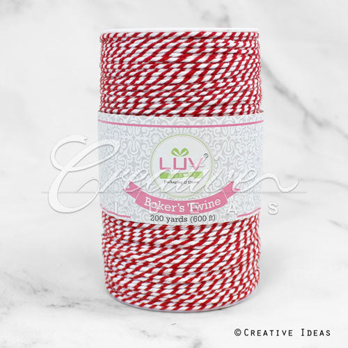Baker's Twine Cord-200 Yds (White/Red)