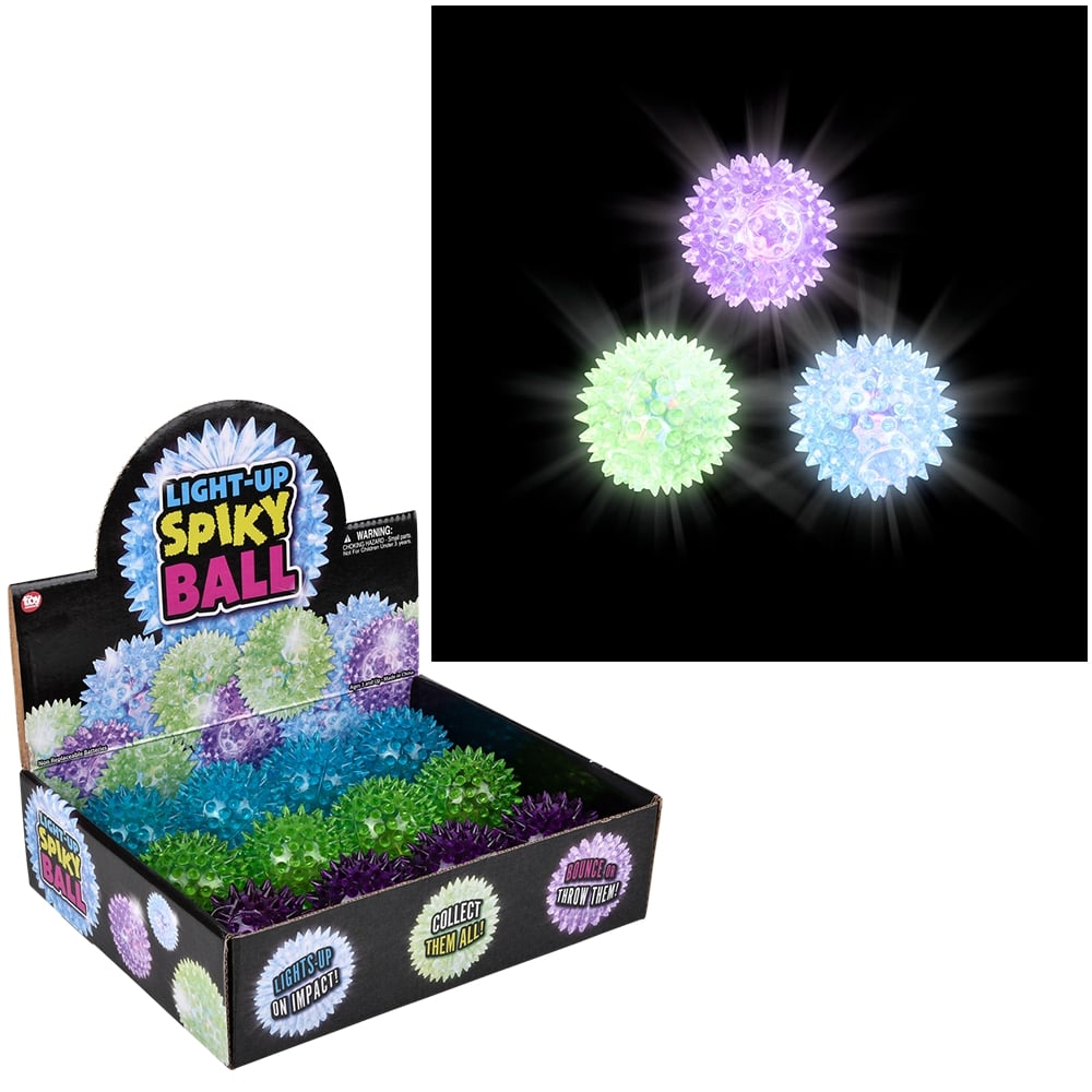 Light-Up Spiky Ball (12 Pc Display)