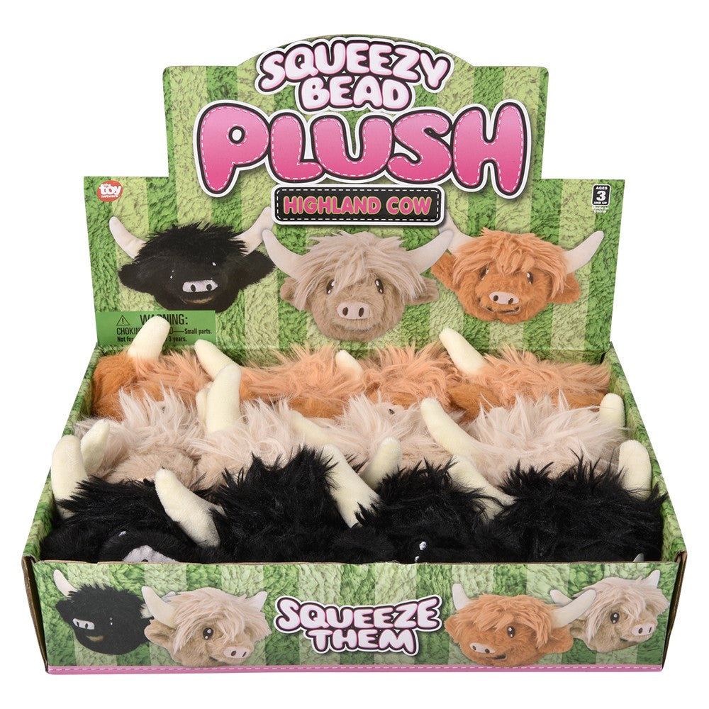 Highland Cow Squeezy Bead Plush Ball (1 DSP)