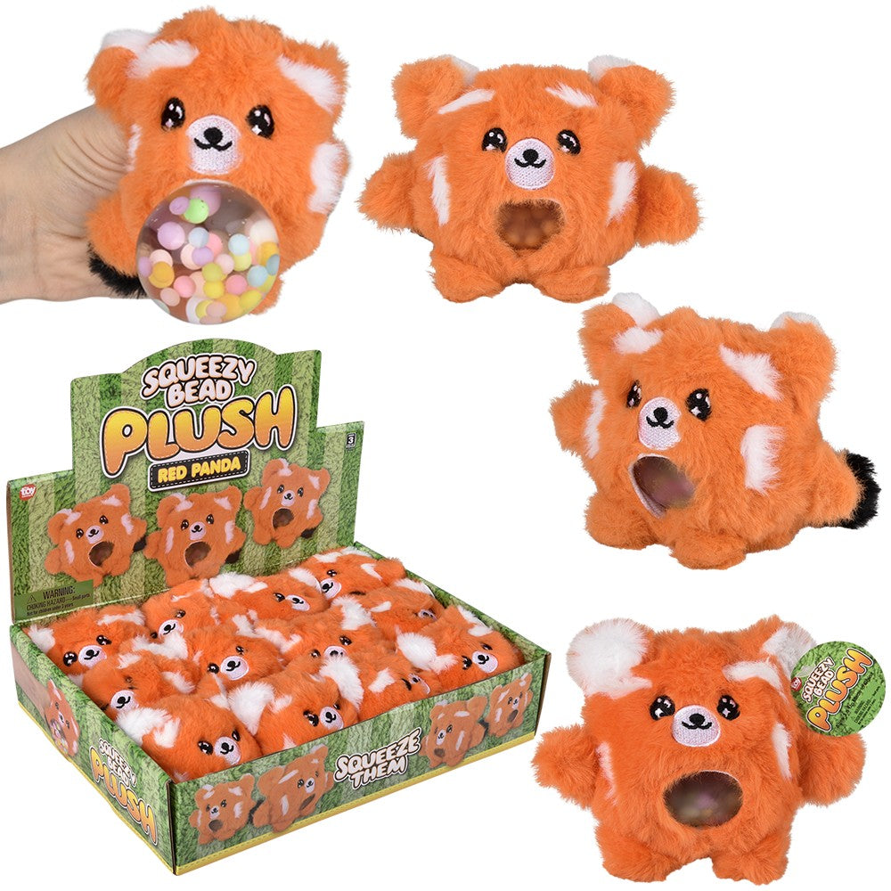 Red Panda Squeezy Bead Plush (12 PC Display)