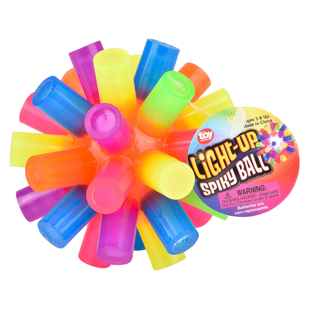 Light-Up Rainbow Spiky Ball (12 Pc Display)
