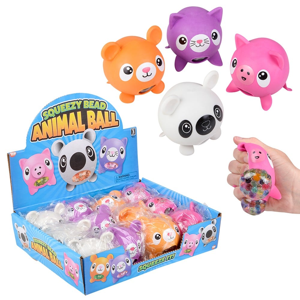 Squeezy Bead Animal Ball 3" (12 Pc Display)