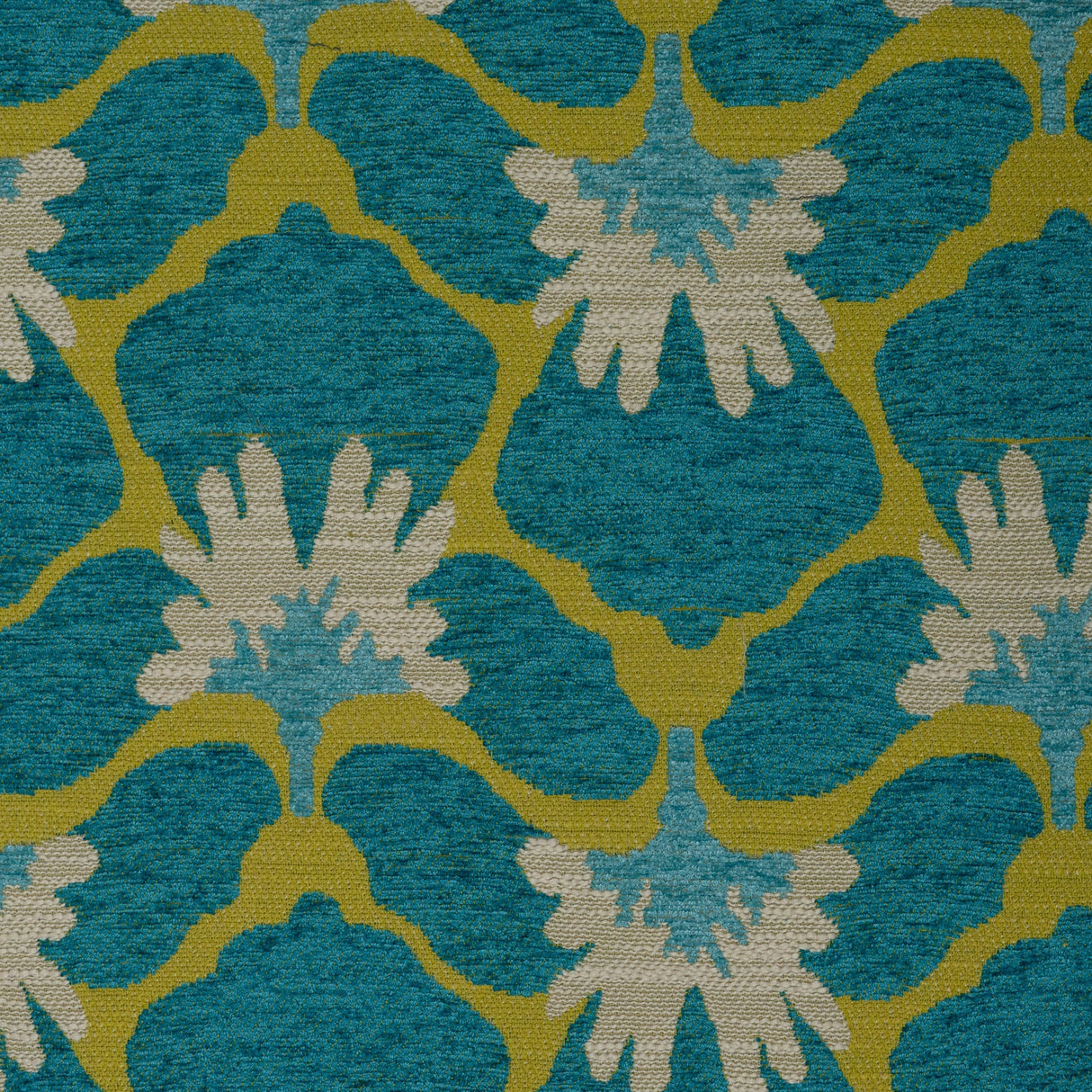 Chenille Upholstery Fabric Battery Floral Pattern
