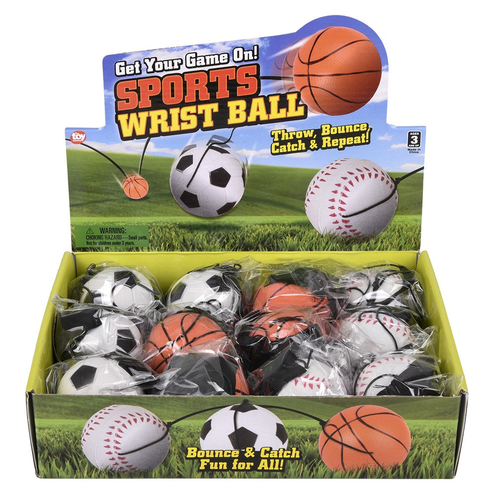 Sports Wrist Band Return Ball (12 Pc Display)