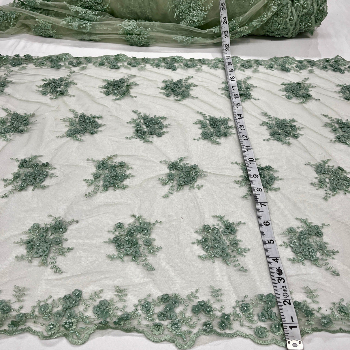 Beaded 3D Floral Lace Trimming