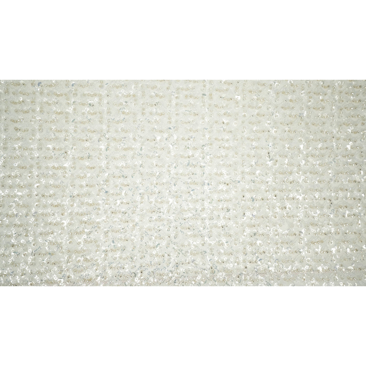 Prestige Beaded With Sequins Stretch Mesh Fabric - Black, White, 49/50" Width (1 Yard)