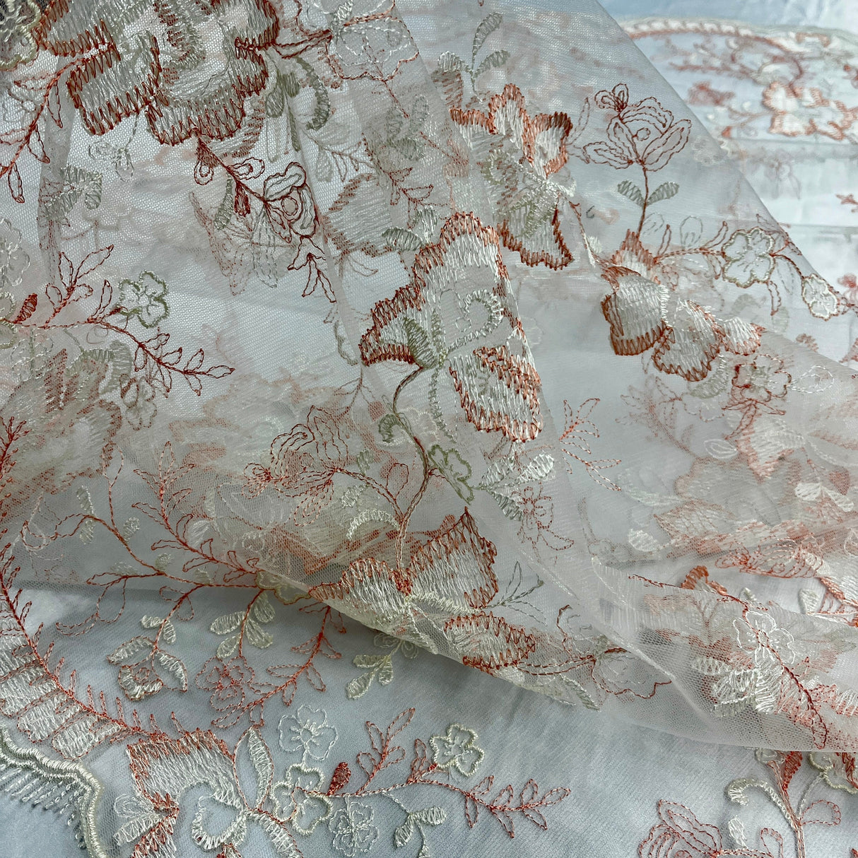 Embroidered Lace Mesh Floral