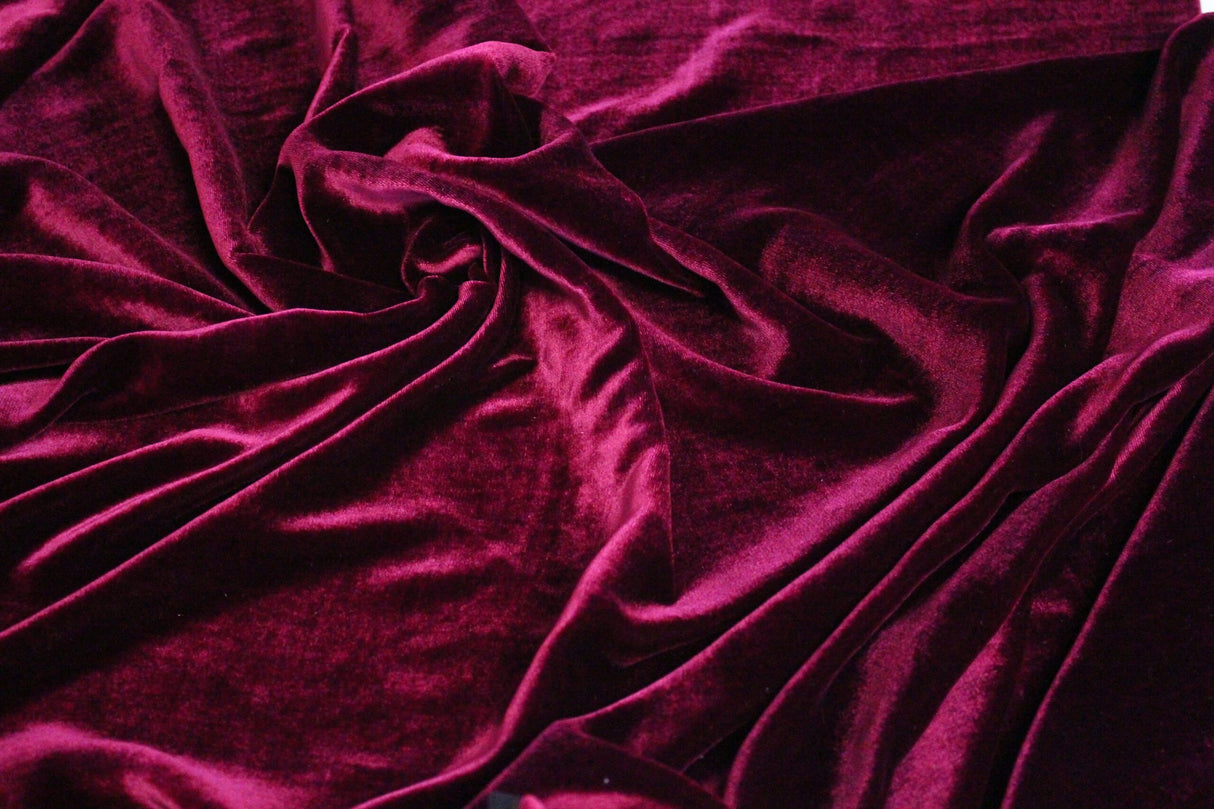 Premium Silk Rayon Velvet Fabric - Azalea, 45" Width (1 Yard)