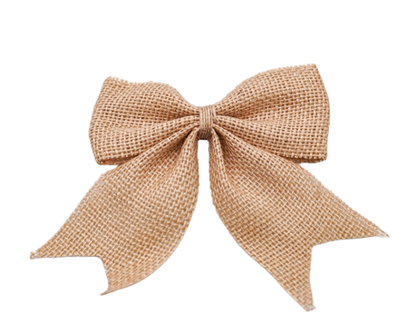5"x 5 1/2" Large Tan Burlap Jute Fabric Bow Embellishment