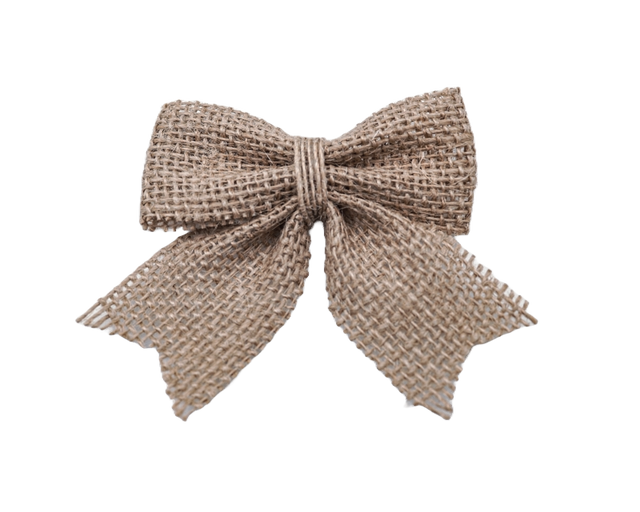 3" Brown Burlap Jute Fabric Bow Embellishment