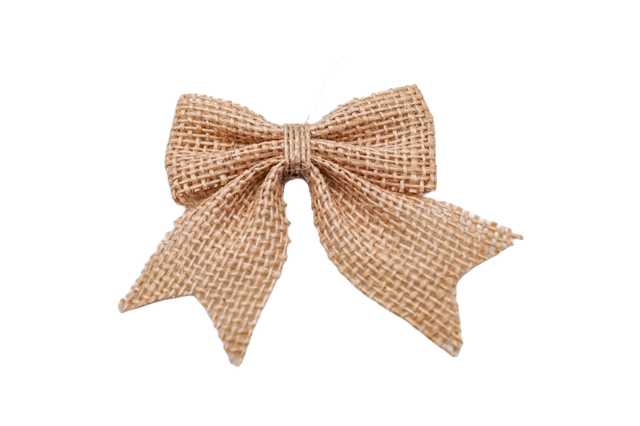 3"x 3" Tan Burlap Jute Fabric Bow Embellishment