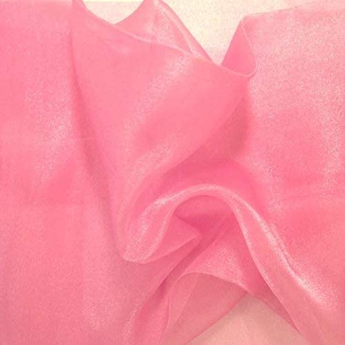 1 Yard Blush Sparkle Sheer Organza Fabric 60" Wide