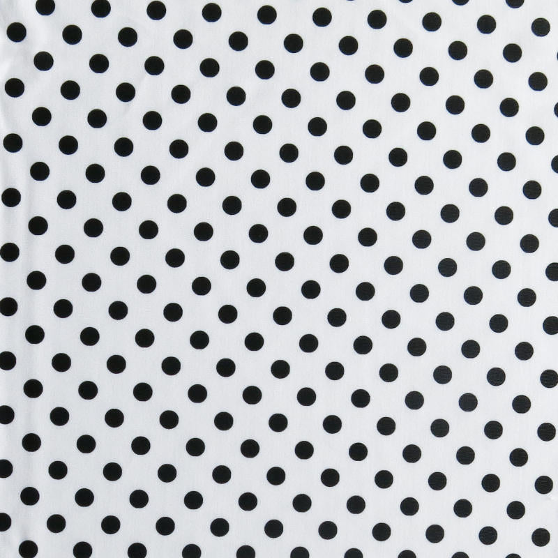 Swim Knit Black Eraser Polka Dots on White