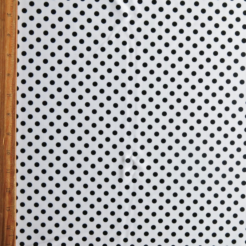 Swim Knit Black Eraser Polka Dots on White