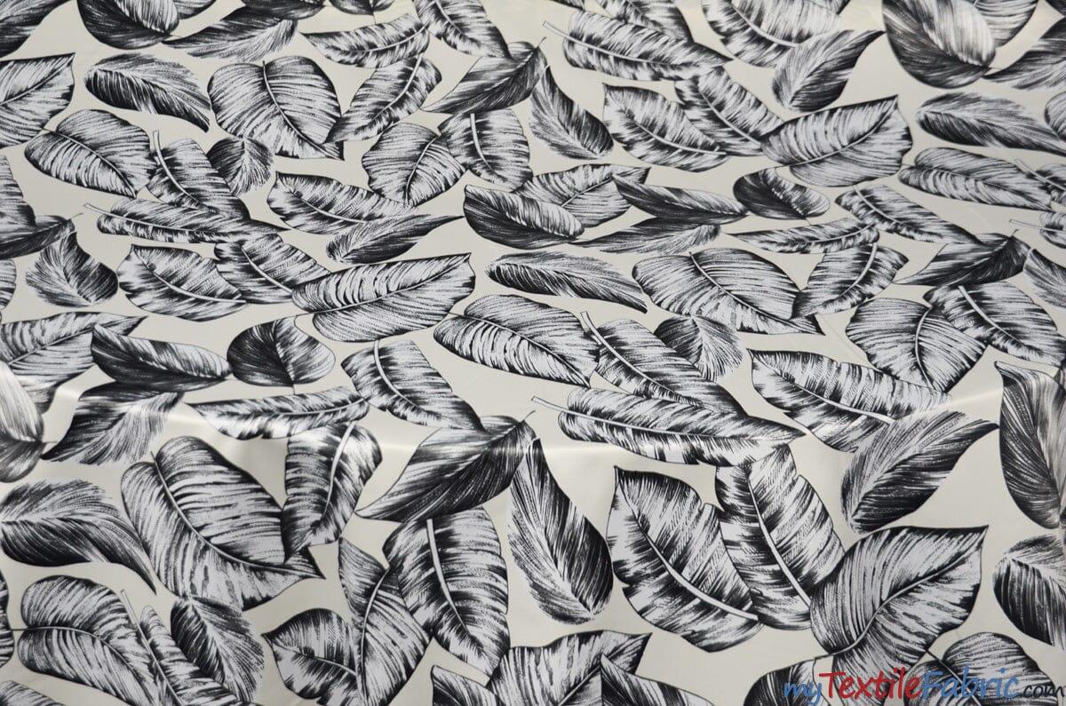 Bohemian Paradise Polyester Fabric - Tropical Banana Leaf Print, 58/60" Width, 3 Colors (1 Yard)