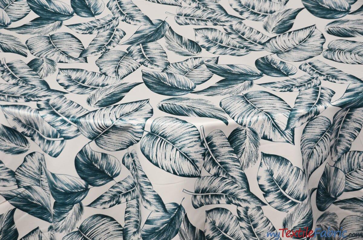 Bohemian Paradise Polyester Fabric - Tropical Banana Leaf Print, 58/60" Width, 3 Colors (1 Yard)