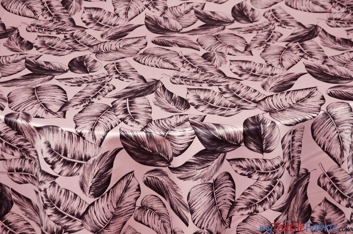 Bohemian Paradise Polyester Fabric - Tropical Banana Leaf Print, 58/60" Width, 3 Colors (1 Yard)