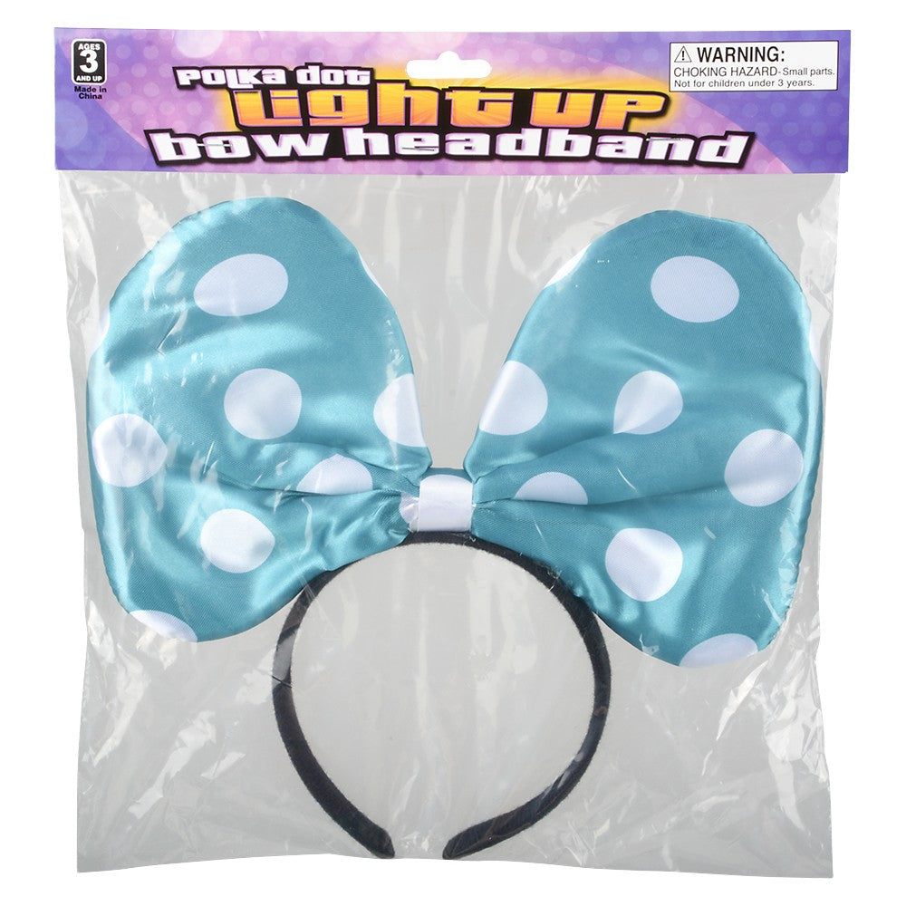 Light-Up Polka Dot Bow Headband (1 DZ)
