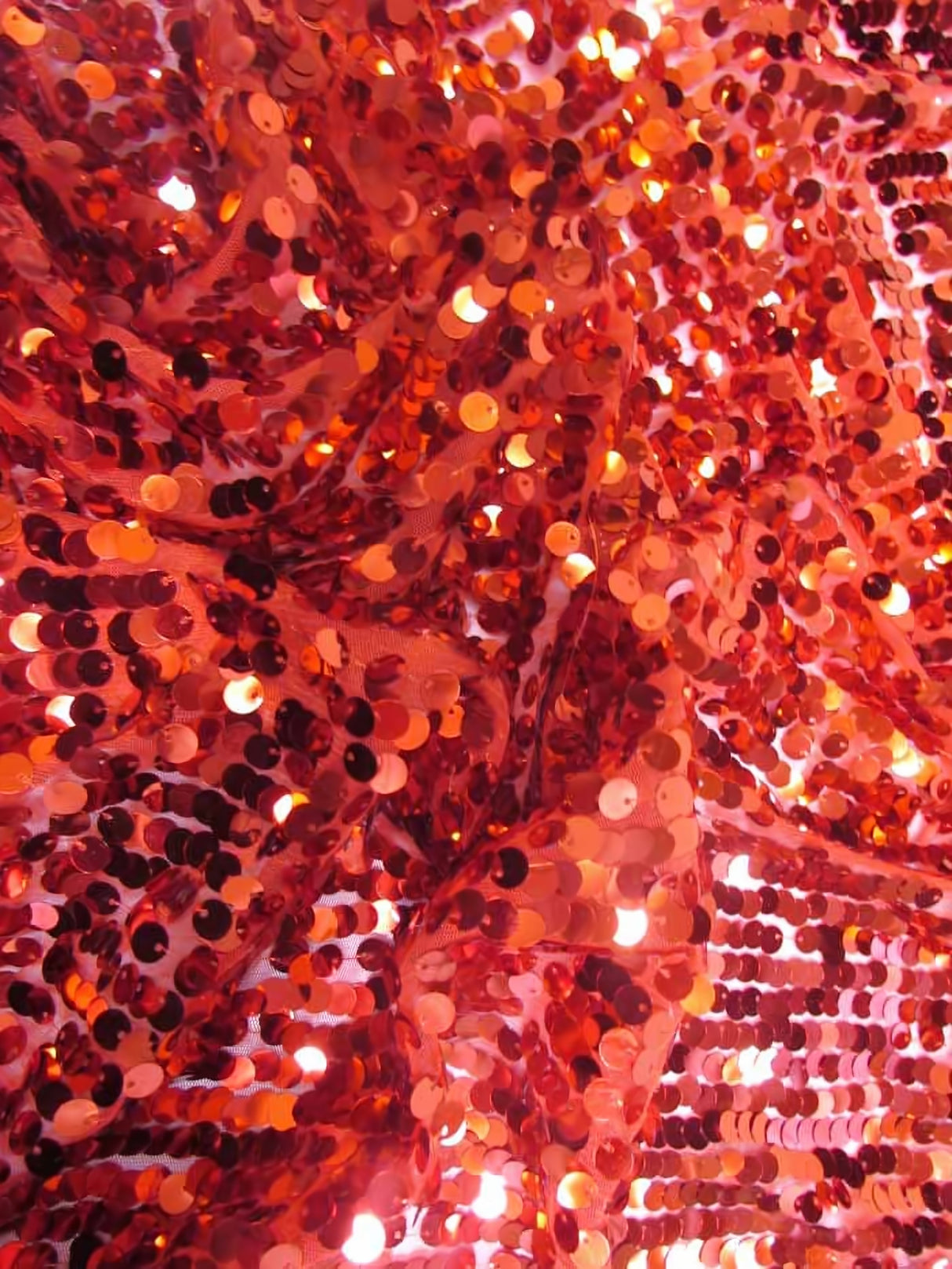 Big Rain Drop 3/8" Sequin Mesh Fabric Red