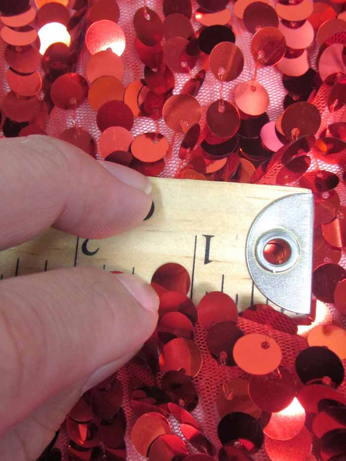 Big Rain Drop 3/8" Sequin Mesh Fabric Red