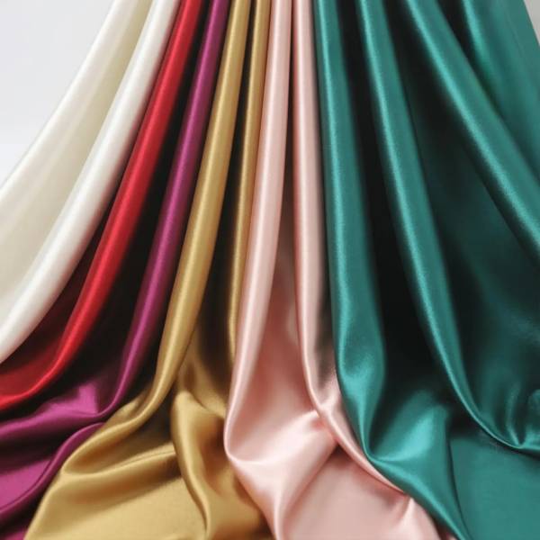Bridal Satin Polyester Fabric - 60" Wide, Glossy Finish, Durable Stretch Satin