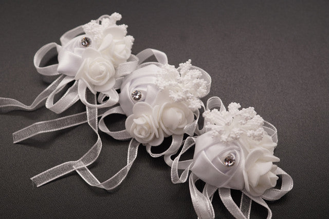2 3/4" White Satin Rose Flower Pin Boutonniere - Pack of 12 Pin Corsages