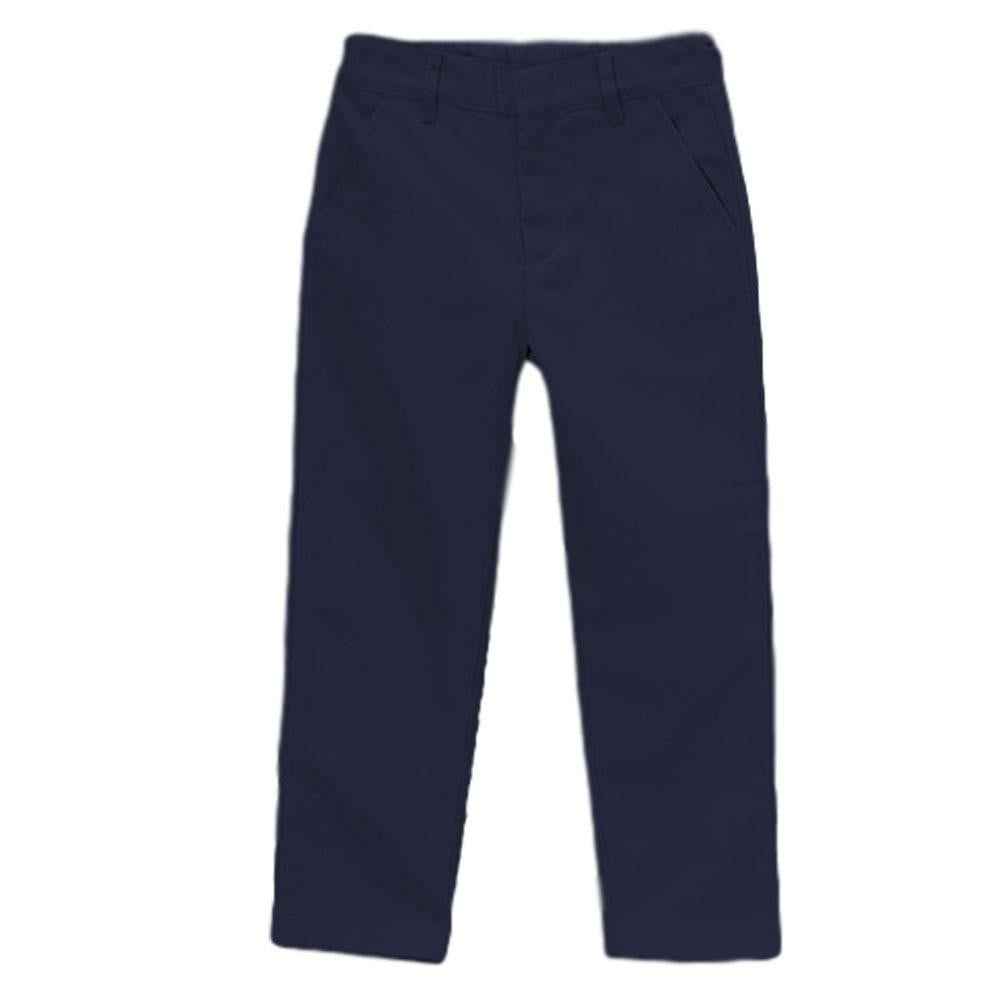 Boy Uniform Skinny Fit Pants - Navy, Grey, Khaki, Black, Adjustable Waist, Sizes 5-16 (1 Pair)