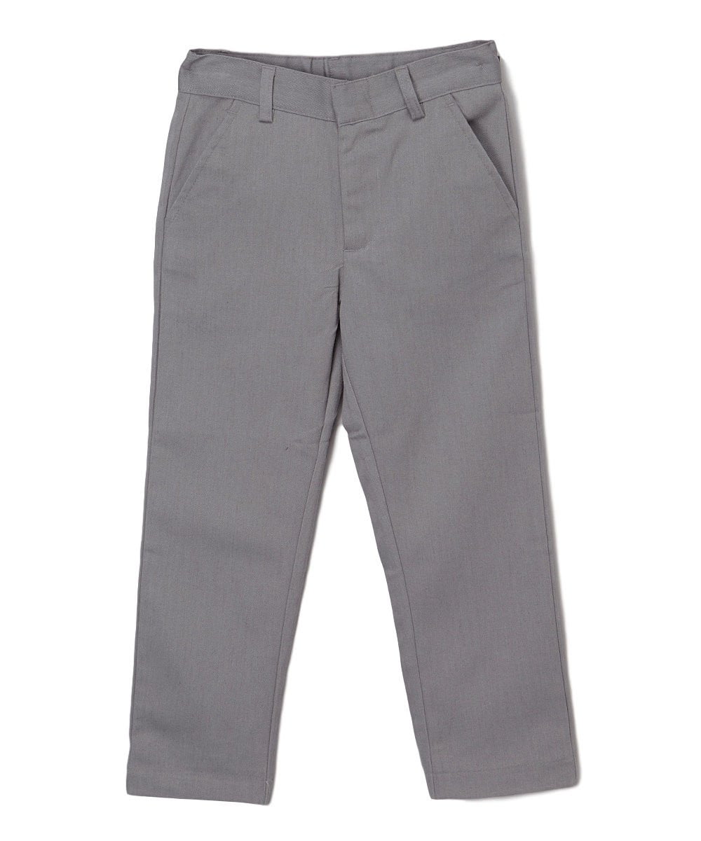 Boy Uniform Skinny Fit Pants - Navy, Grey, Khaki, Black, Adjustable Waist, Sizes 5-16 (1 Pair)