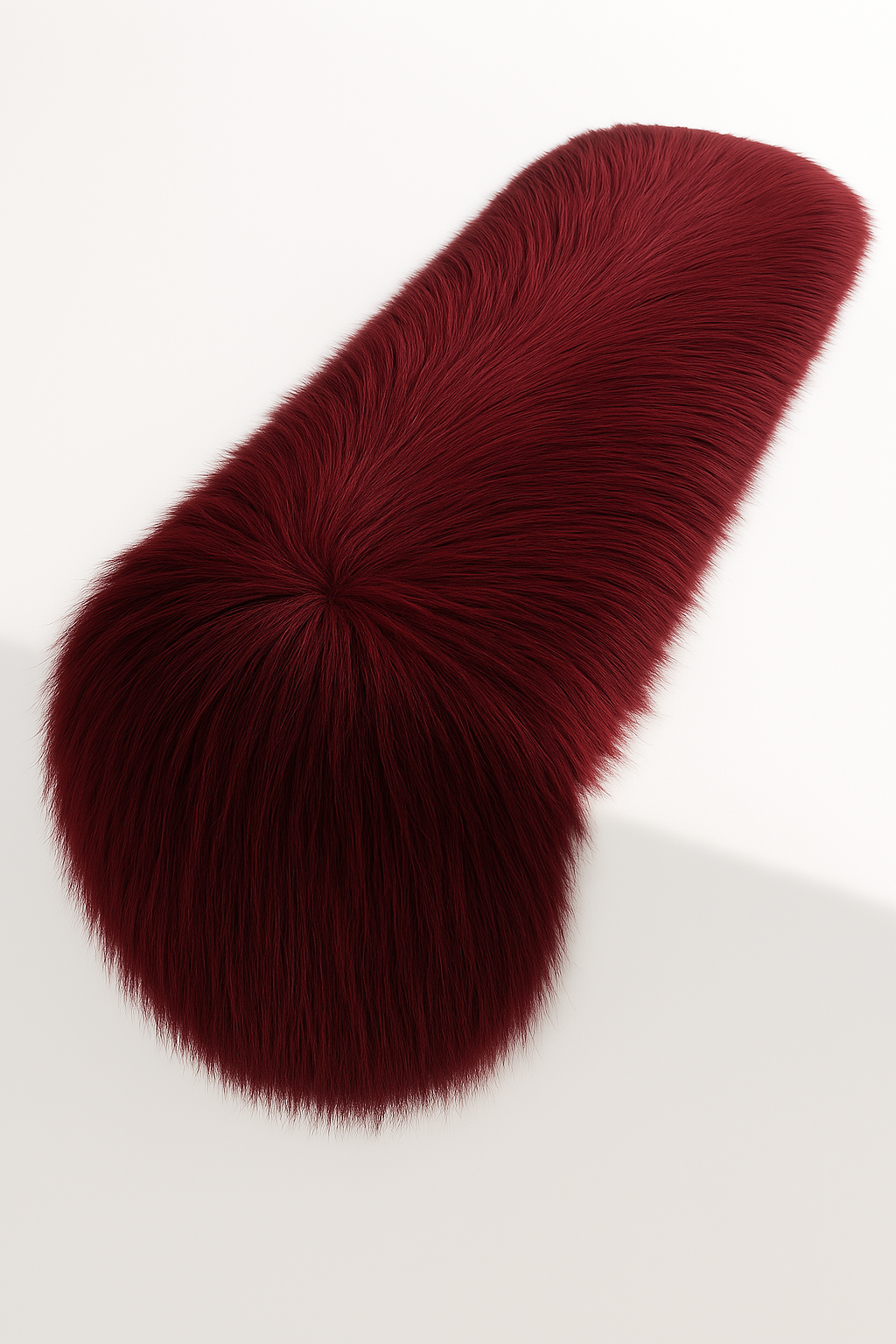 Burgundy Faux Fur Table Runner