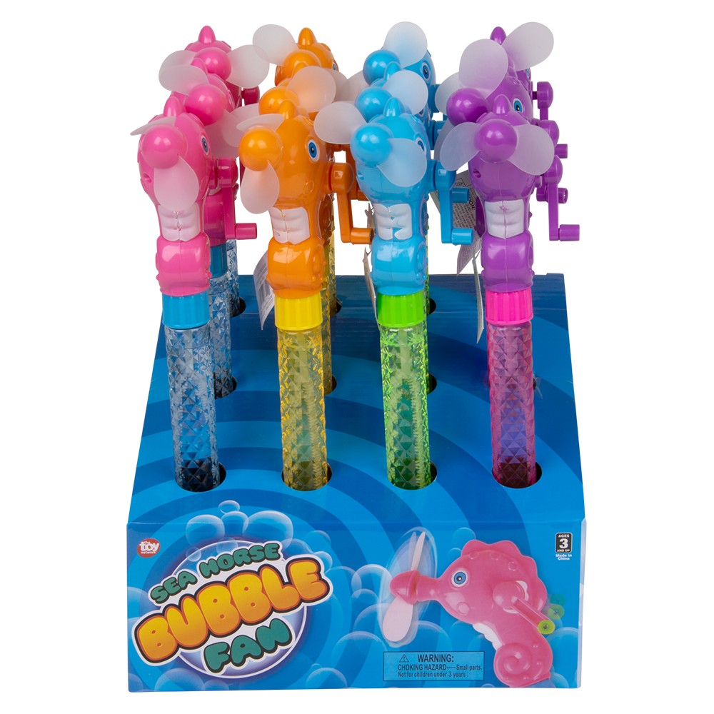 Sea Horse Wind-Up Fan Bubble Baton (1 DZ)