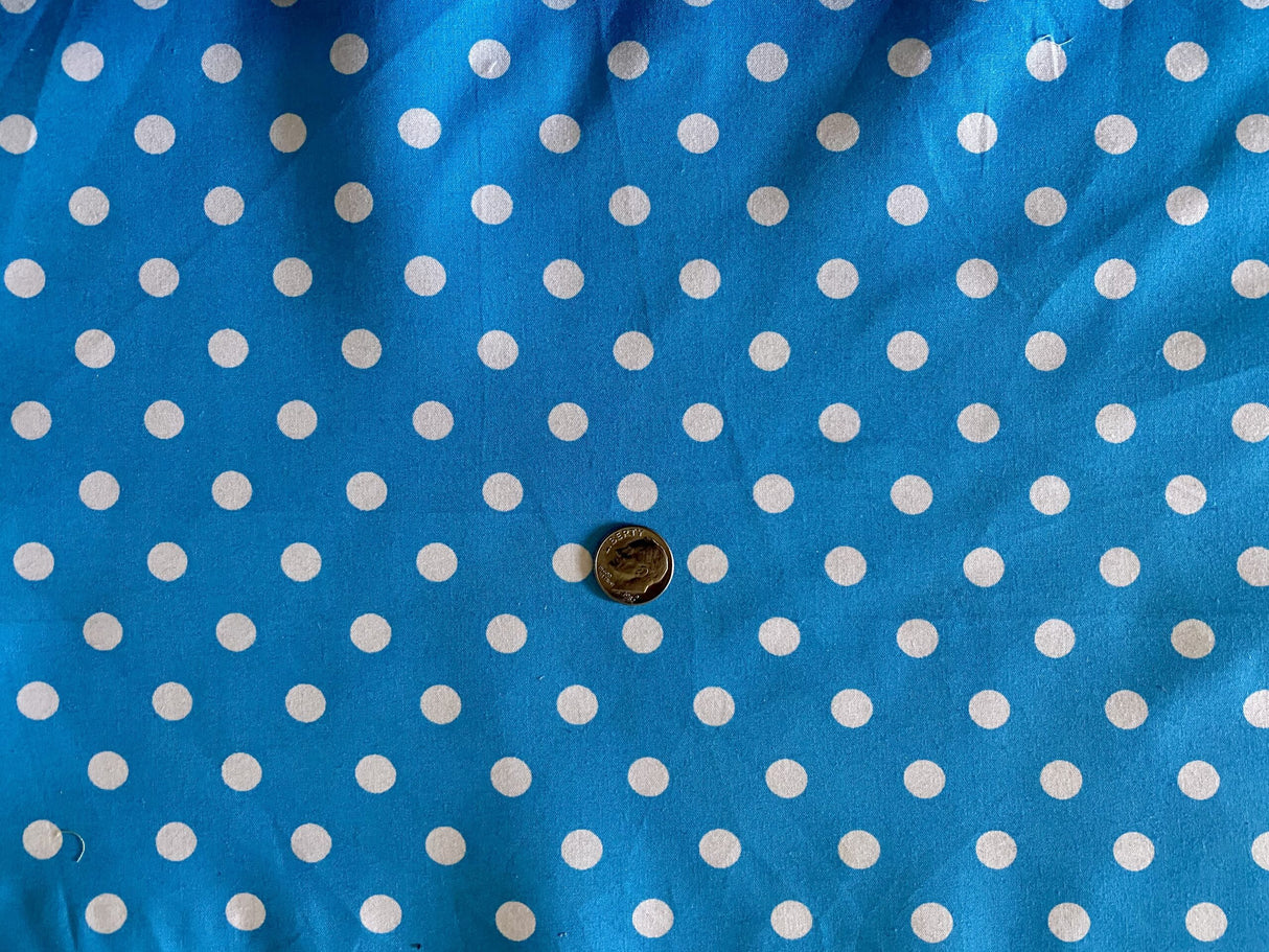 1 Yard Multi-Color Small Polka Dot Poly Cotton Fabric for Crafts Bedding Sewing Masks 60" Width