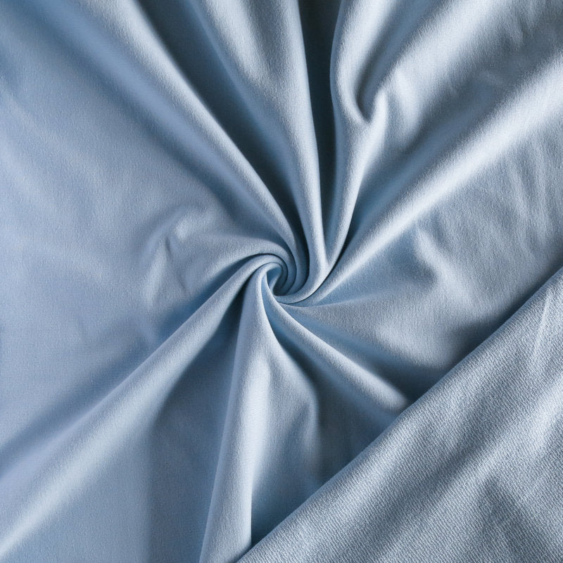 Cotton Lycra French Terry Knit Fabric Baby Blue