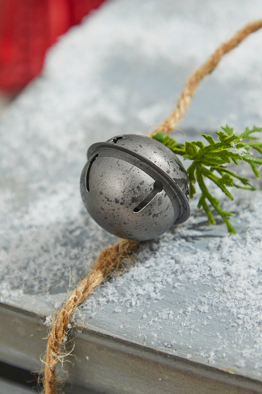 48” Galvanized Bells Garland with Country Check Bows