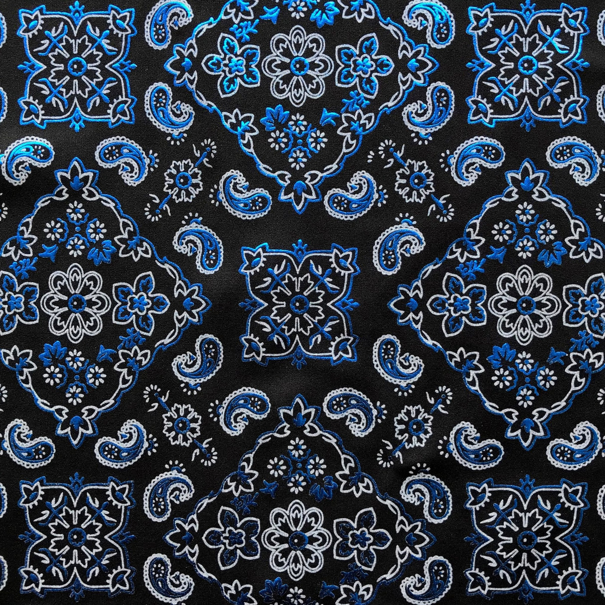 Foil Printed Spandex Bandana Fabric