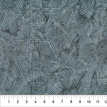 Cotton Fabric Banyan Dark Gray Hexies 44/45"