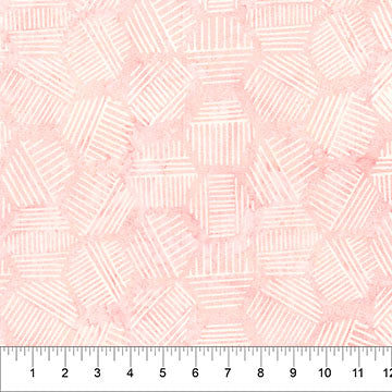 Cotton Batik Fabric Banyan Pastel Coral Hexies 44/45"