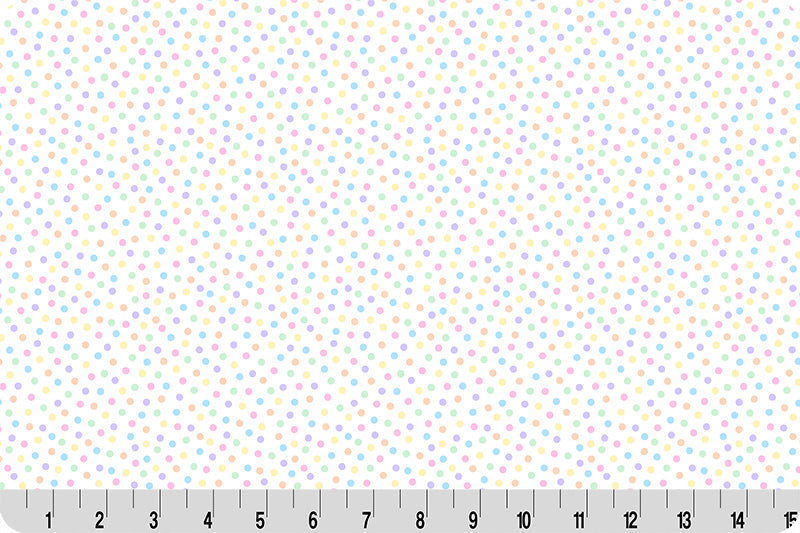 Polyester Cuddle Fabric Lots a Dots Pastel Per Yard