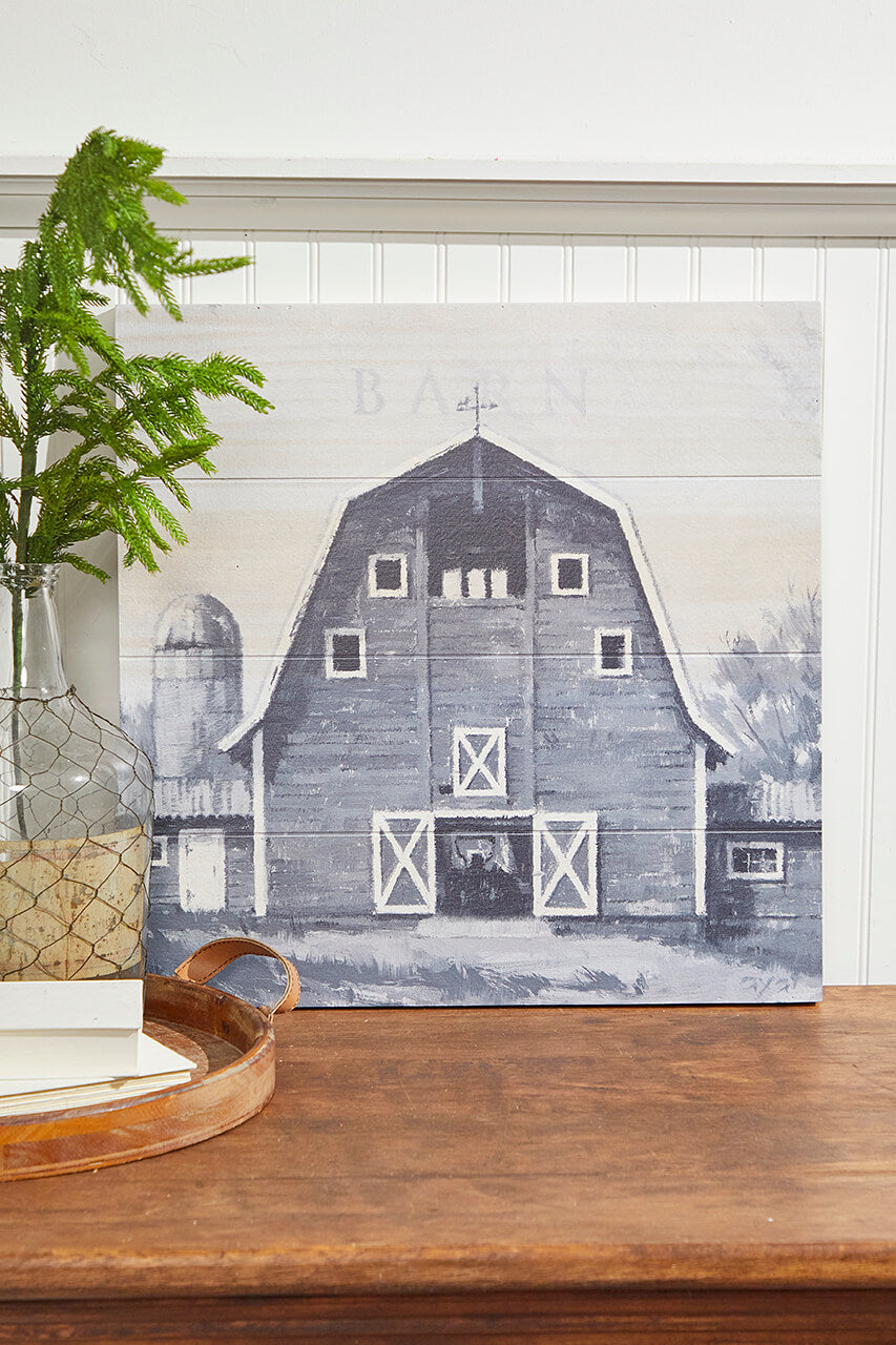 22” Holiday Barn Wall Art