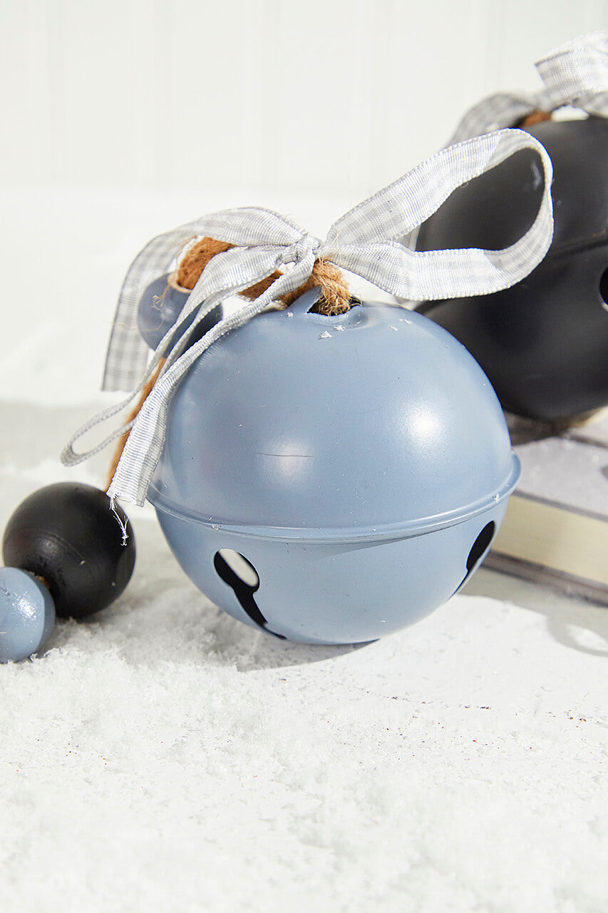 3" Holiday Black/Grey Bell Ornament