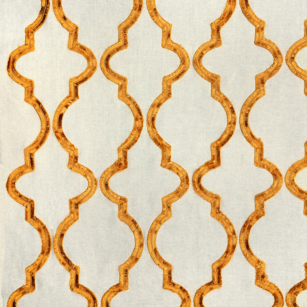 Embroidered Cotton Fabric Bella Crewel Medallion Curtains Draperies 57"