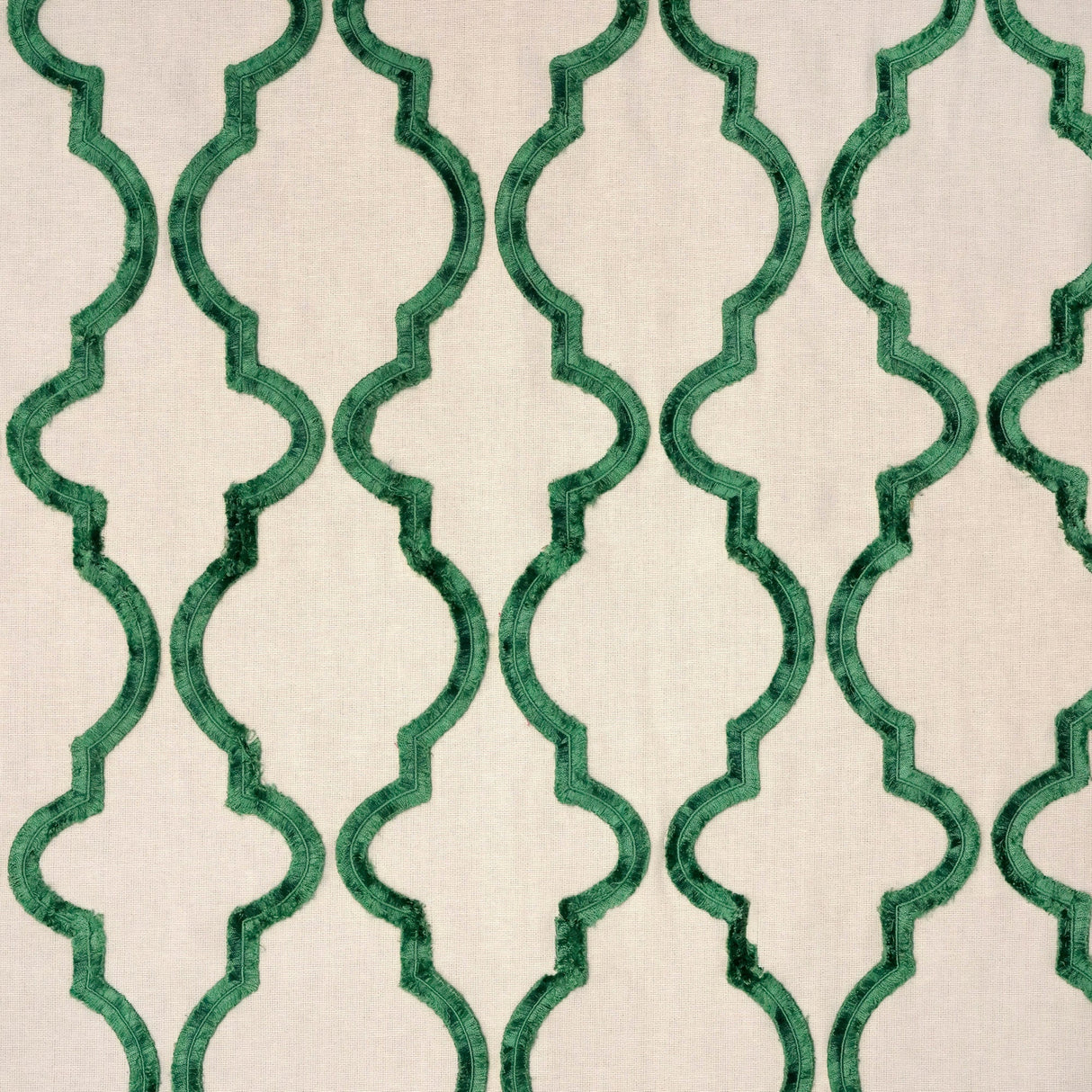 Embroidered Cotton Fabric Bella Crewel Medallion Curtains Draperies 57"