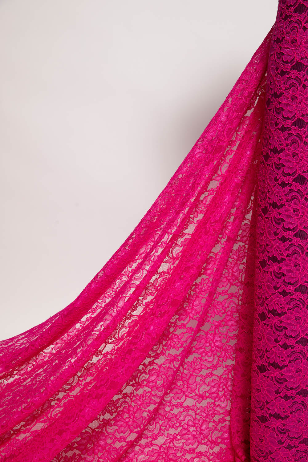 1 Yard Corded Raschel Lace Fabric with Elegant Floral Pattern, 52/54" Wide