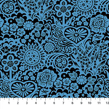 Cotton Print Fabric Big Heaven Blue Jeans Yesterday 44/45"