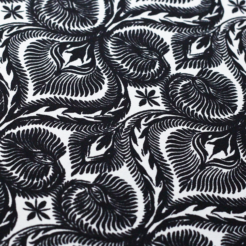 Mosaic Nylon Spandex Fabric - Black Or Blue Moroccan Mosaic Print, 58/60" Width (1 Yard)
