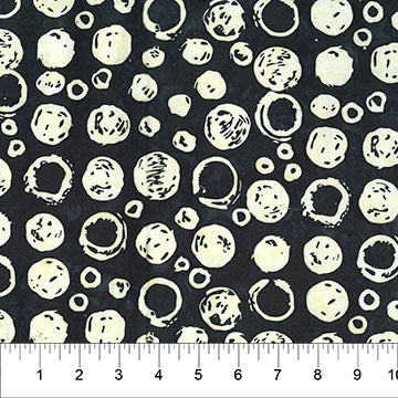 Cotton Print Black Bubble Celebration Fabric 44/45