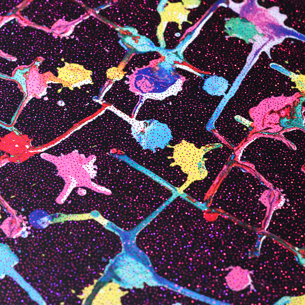 Spot On Polyester Spandex Fabric - Multiple Colors, Paint Splatter Print, 58/60" Width (1 Yard)