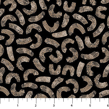 Cotton Print Black Strokes Soho 44/45 Fabric