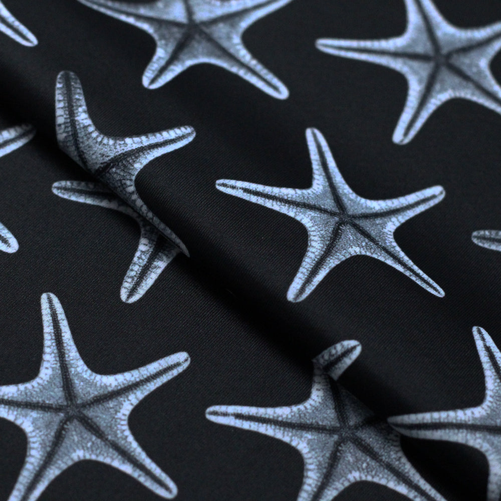Sea Star Polyester Spandex Fabric - Multi-Color Sea Star Print, 58/60" Width (1 Yard)