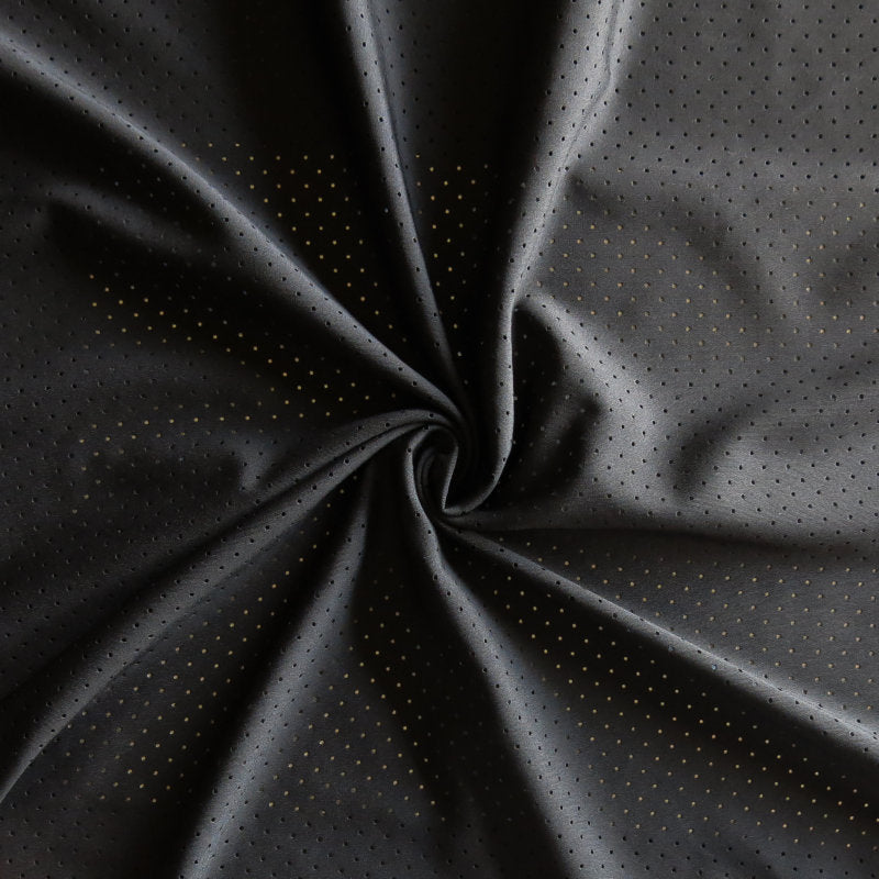 Mesh Repreve Recycled Polyester Spandex Knit Fabric - Black Laser Punch